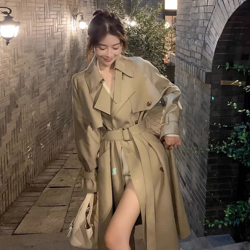 今年流行风衣外套女2025年秋季新款韩系小个子中长款英伦风大衣女