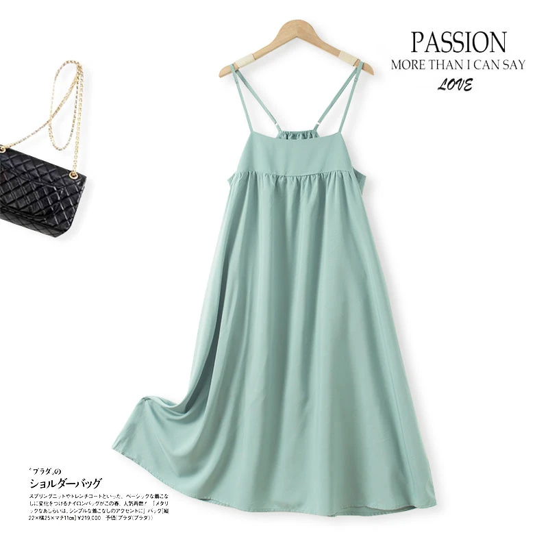 女士夏季吊带连衣裙肩带可调节AA537时尚宽松气质优雅