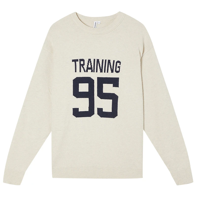 美特斯邦威户外上衣休闲百搭宽松男针织衫图案长袖圆领毛衣717244