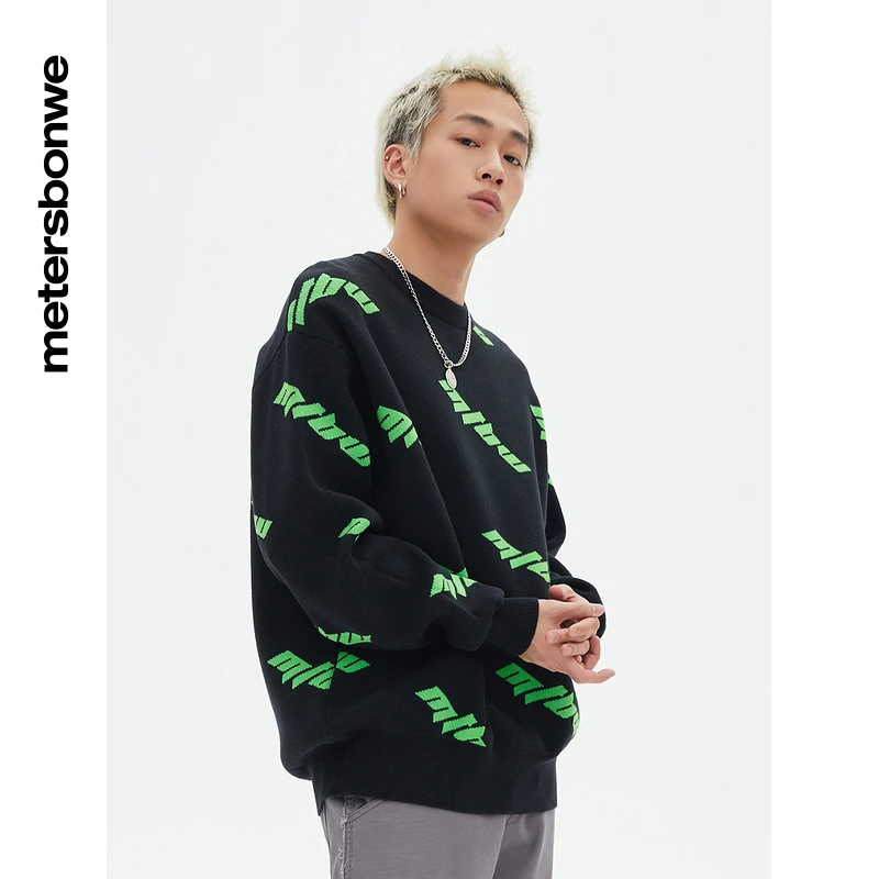 美特斯邦威上衣男款套头简约秋冬圆领男士舒适保暖休闲毛衣717119