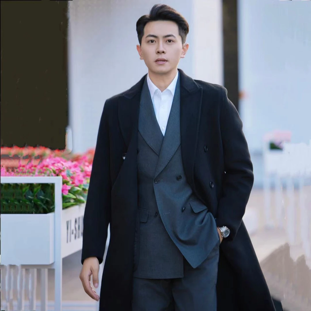 Aresdate（吕飞视频同款双面呢羊毛大衣）秋冬新款中长版英伦高级感