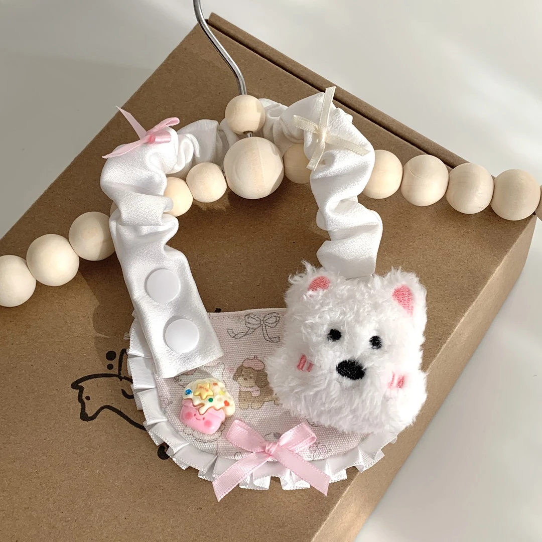 【猫狗派】可爱西高地卡通大肠松紧猫咪狗狗宠物口水巾围兜宠物衣服