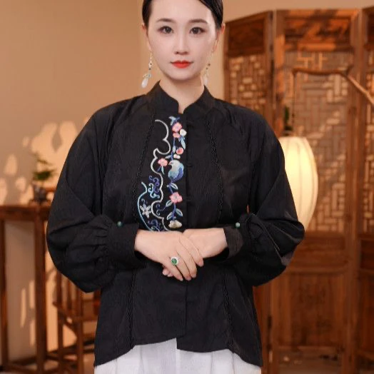 8872气质国风可双穿刺绣衬衫