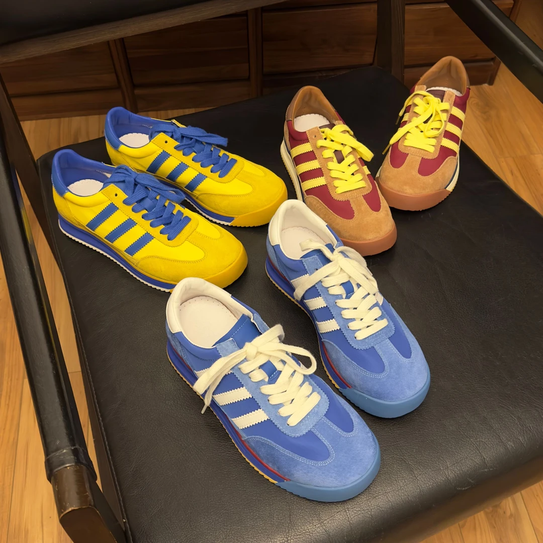 夏季新款彩色德训鞋女真皮透气百搭平底阿甘鞋拼色运动鞋82106