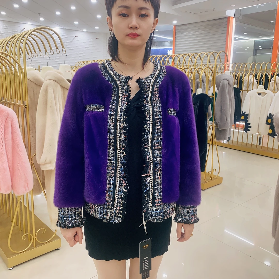 新款外套女小香风款紫色