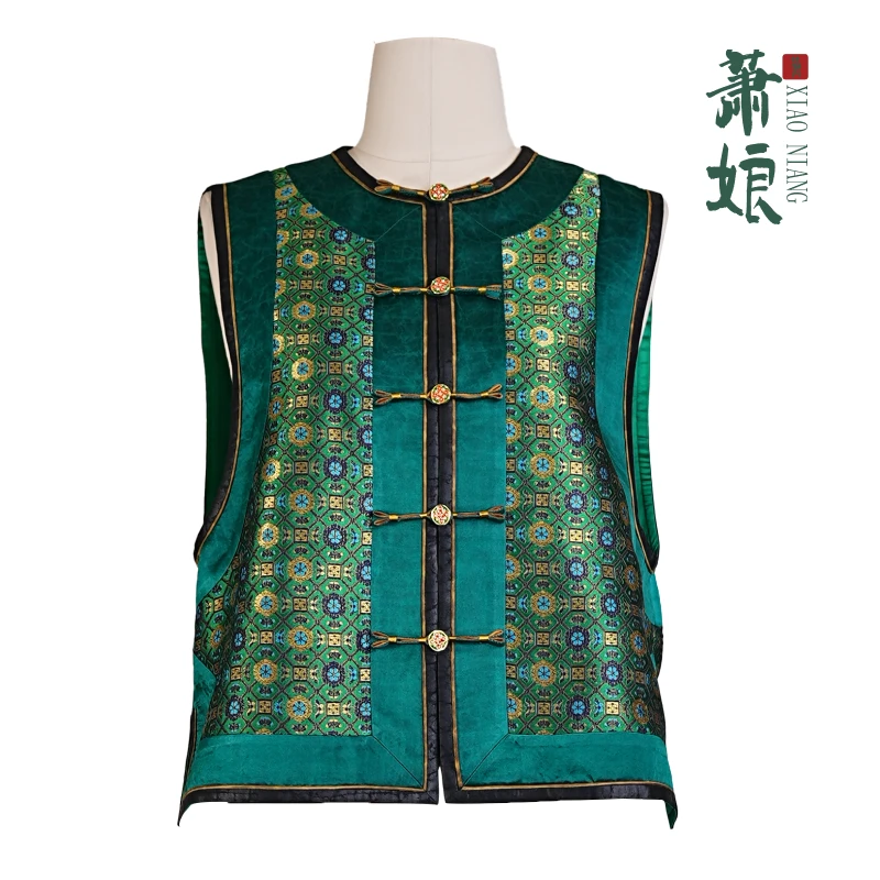 萧娘【‌柳婉音】上久楷宋锦香云纱桑蚕丝新中式国风马夹马甲1689