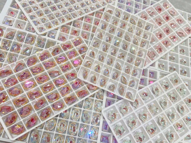 【东洲樱花粉】新款肥方 鸽子蛋 海星 雪花 水滴 冰糖 歪心美甲钻