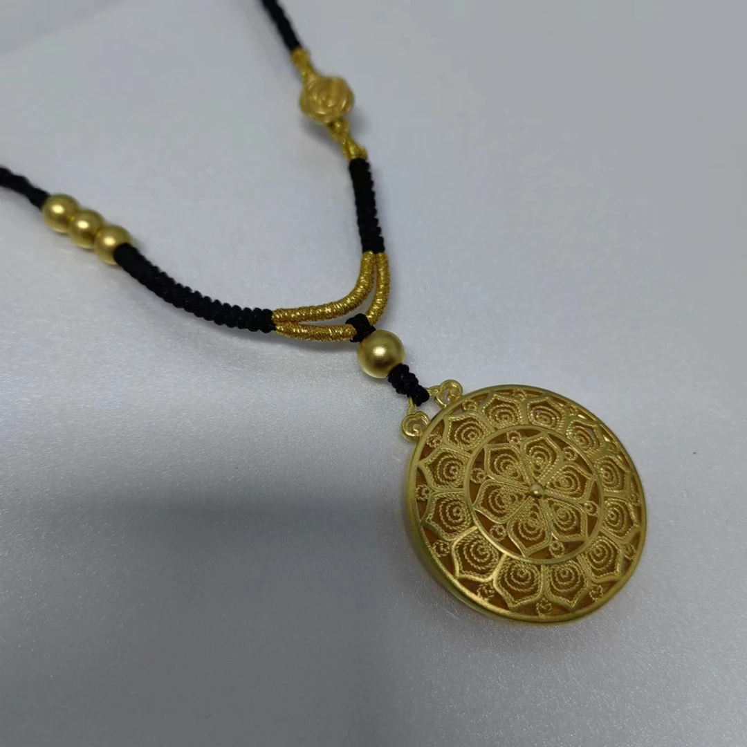 嘉盈珠宝 足金9999 编织 古法 传承 罗盘吊坠