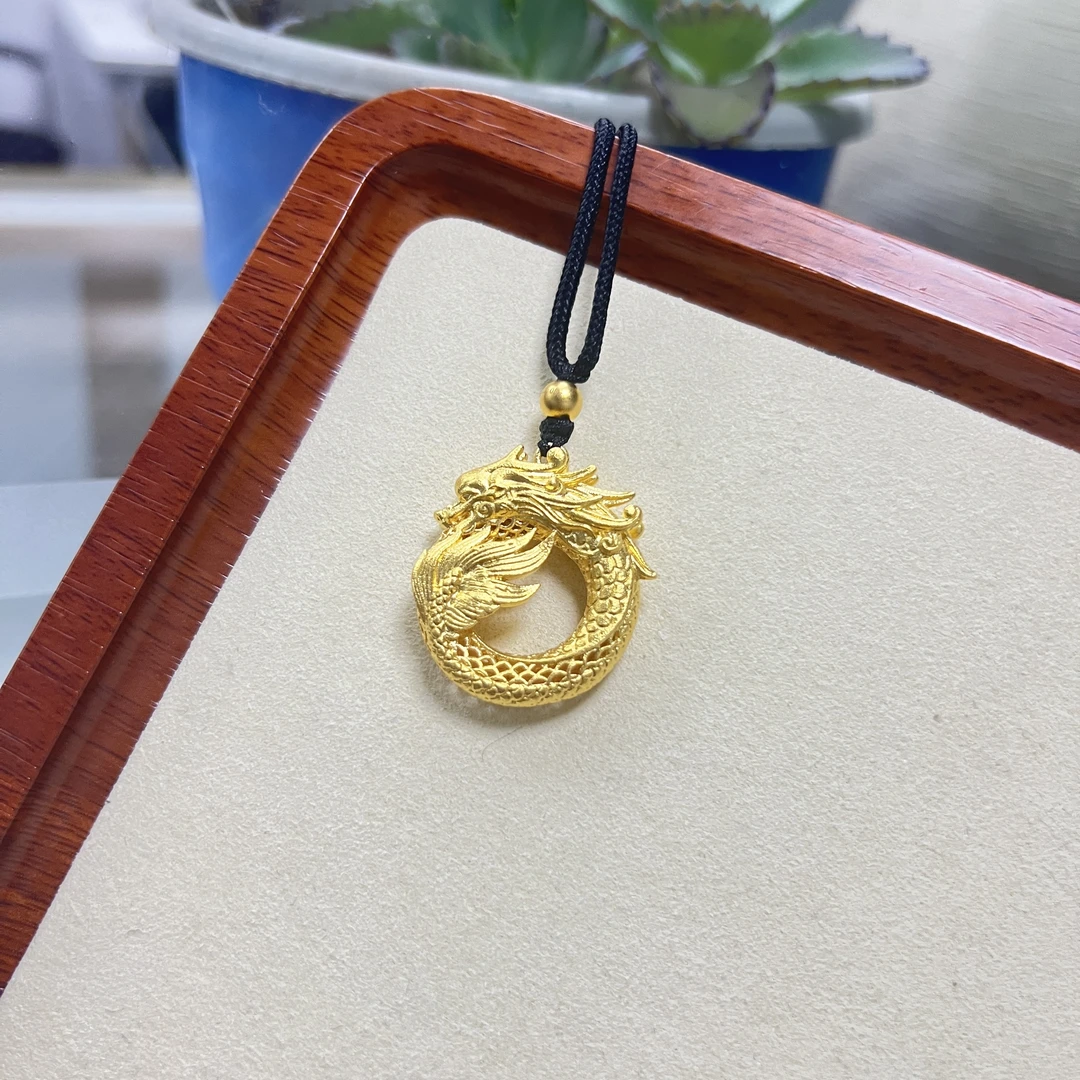 嘉盈珠宝 足金9999 古法 经典 神龙吊坠