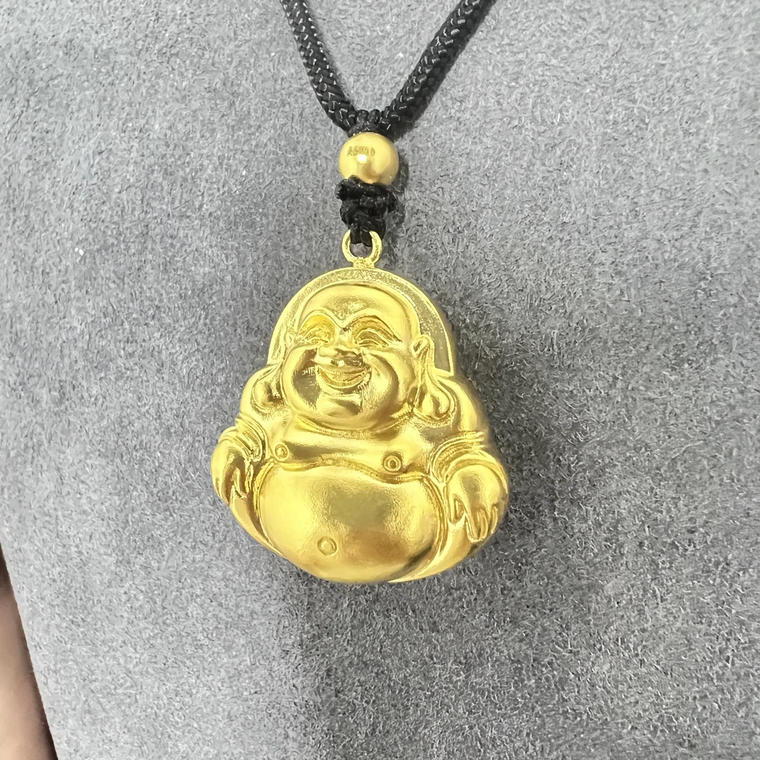 嘉盈珠宝足金9999古法传承弥勒佛大肚佛百搭吊坠