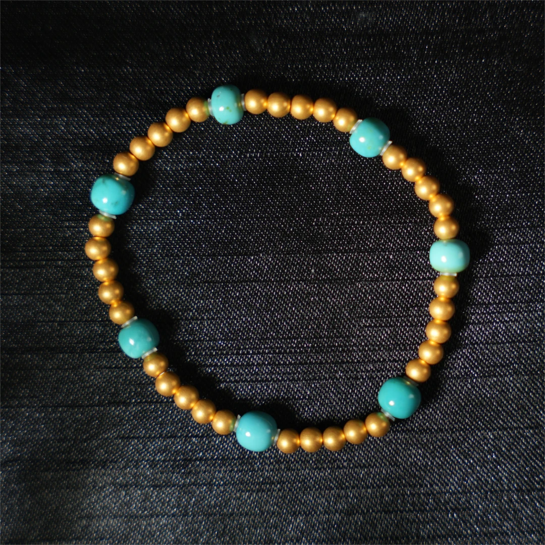 浮光-天然绿松石18K金手链