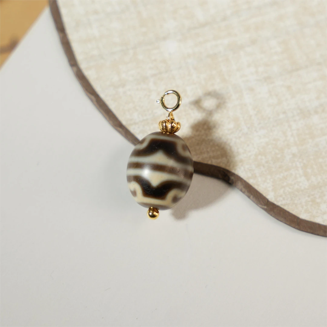 莲运-玛瑙18K金吊坠