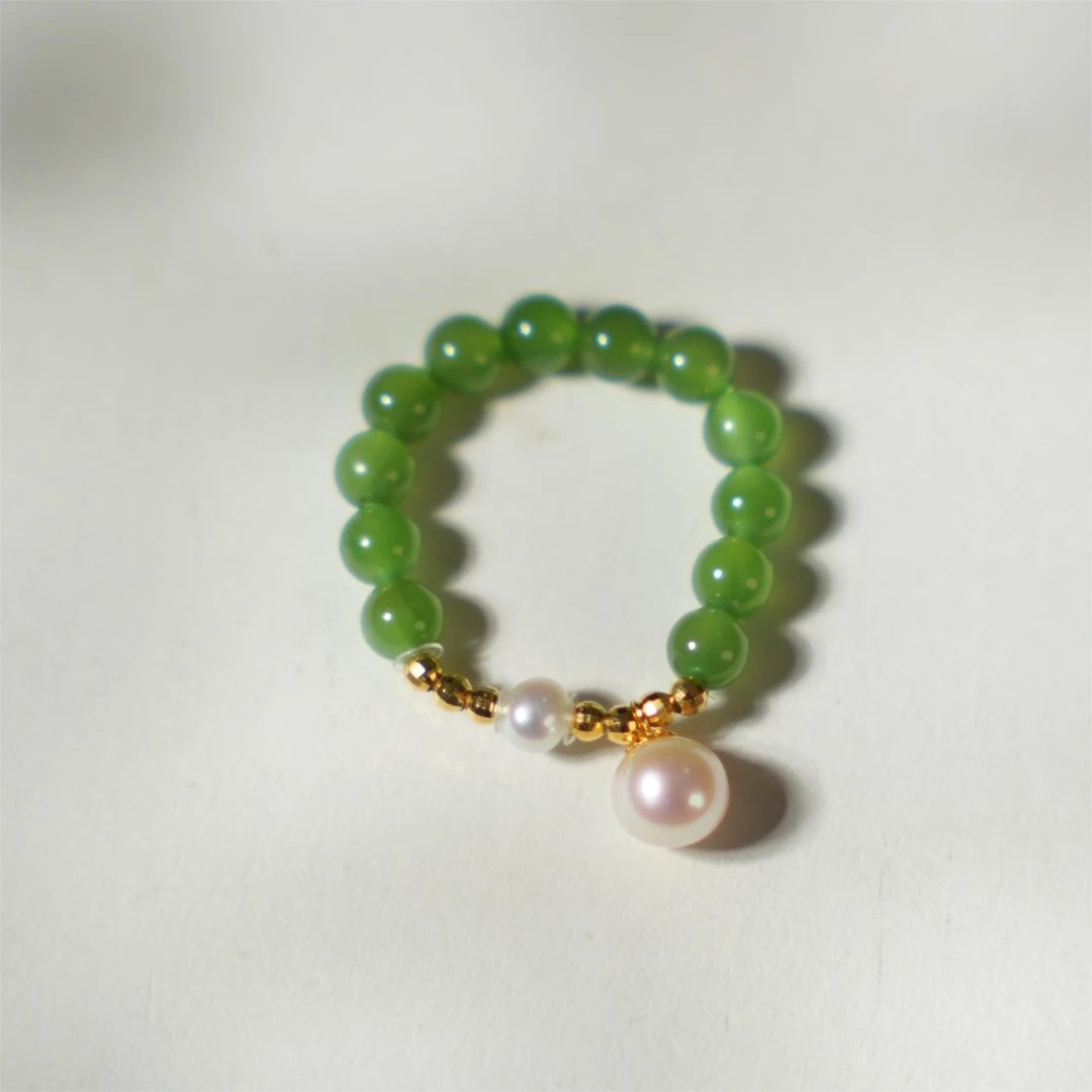 拂晓-天然和田玉18K金戒指