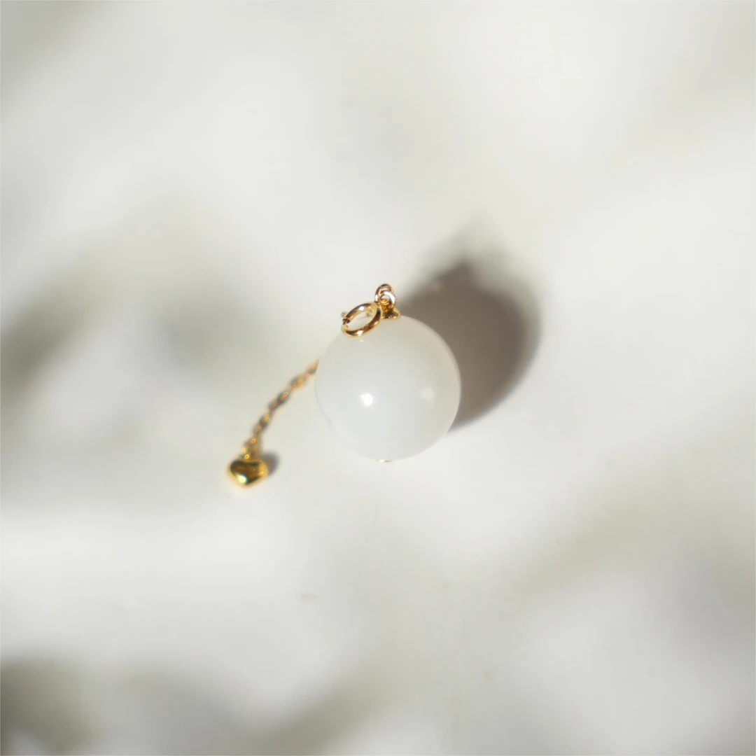 白林-天然和田玉18K金吊坠