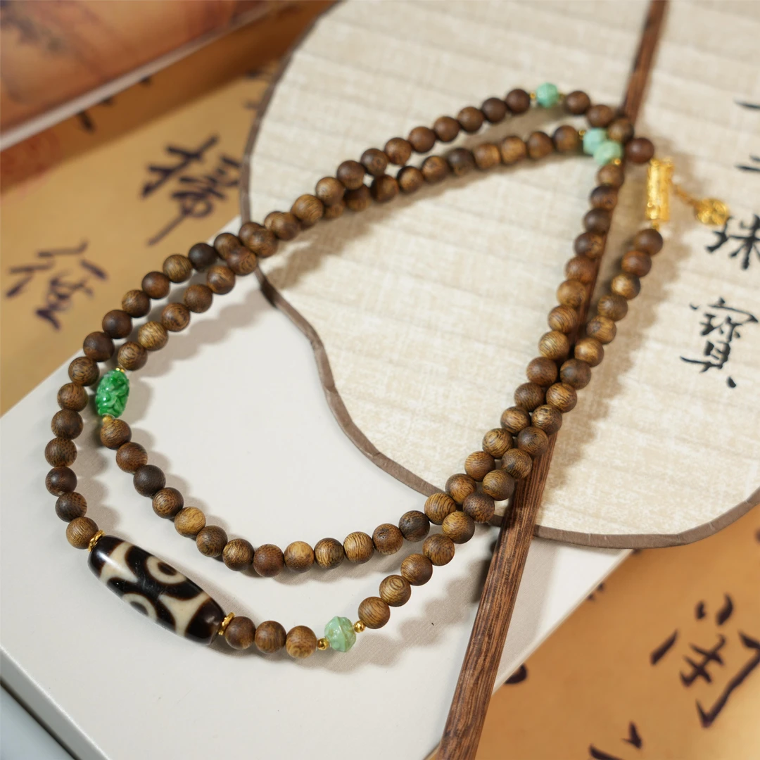 三财-天然沉香18K金手串