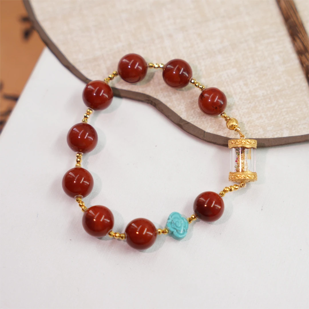 溪沐-南红18K金手串