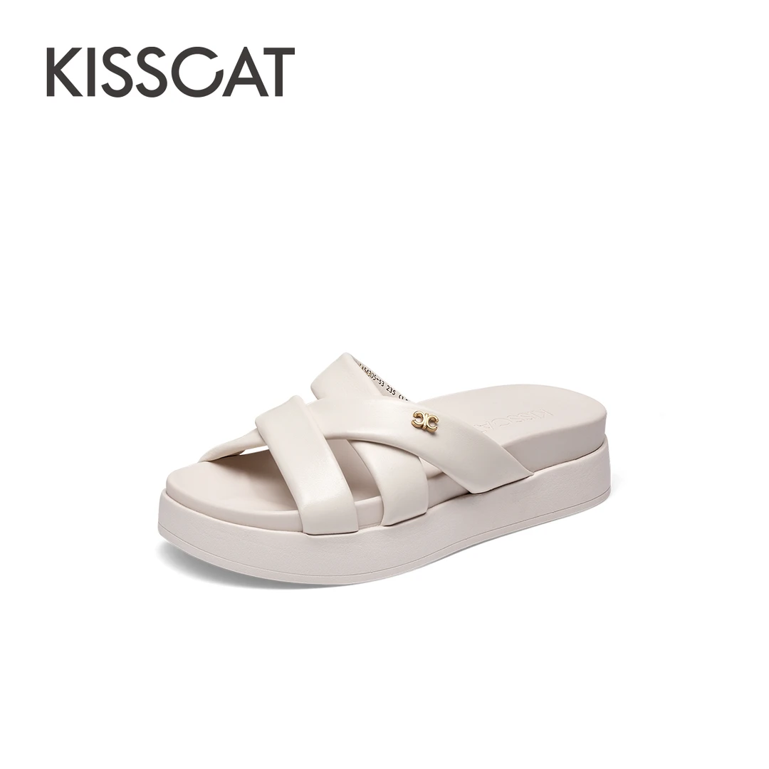 接吻猫新款夏季舒适夏日通勤休闲穿搭凉拖KA54305-53