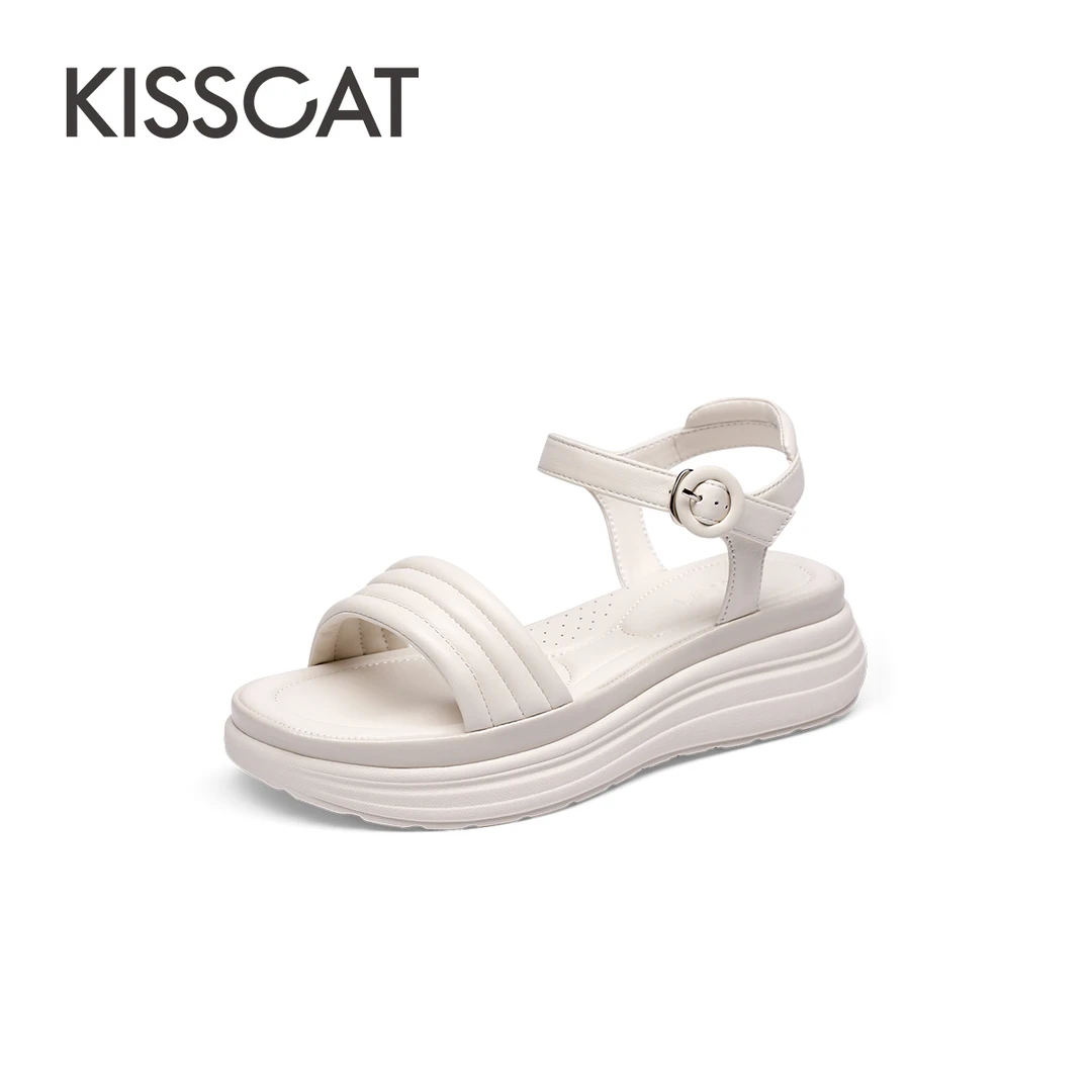 接吻猫新款夏季舒适通勤沙滩女鞋夏日通勤休闲穿搭凉鞋KA54312-55