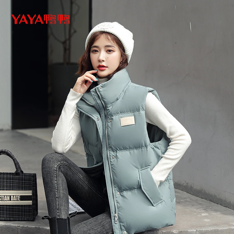 YAYA/鸭鸭羽绒马甲立领无袖外穿女韩版气质百搭外套YE2C600041A