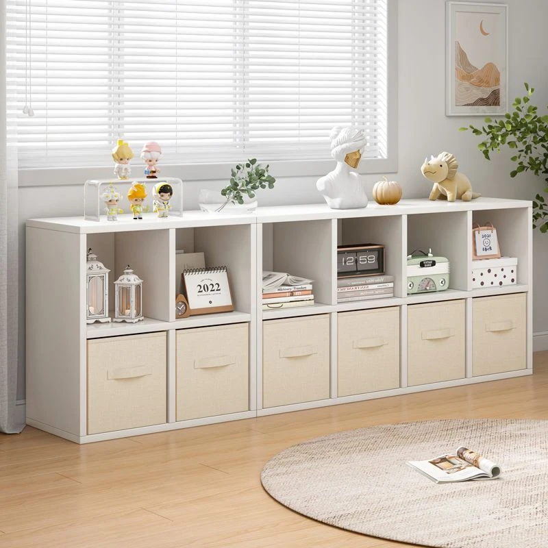 新疆包邮书架置物架现代简约收纳柜八格组合格子柜落地矮柜靠墙储