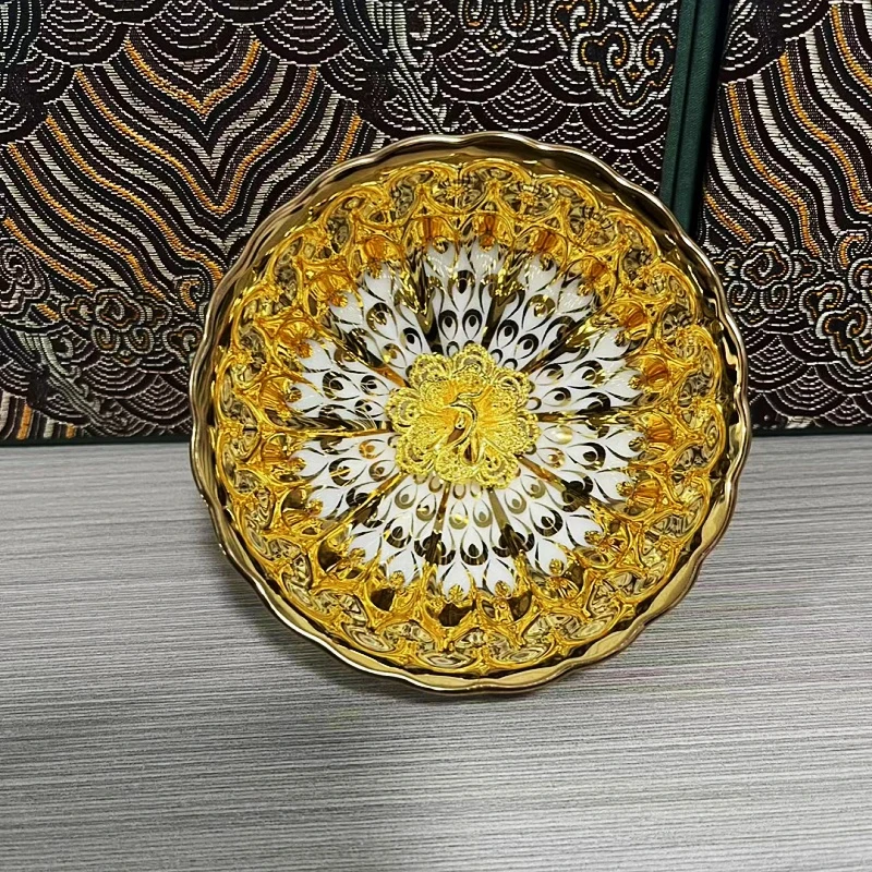 金玉满堂无礼盒高端茶器主人杯全金孔雀杯功夫茶器品茗杯茶杯