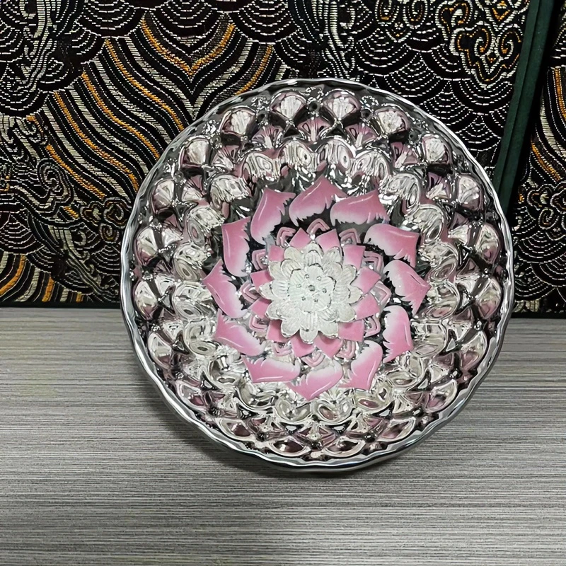 银粉银莲花-无礼盒高端茶器主人杯品茗杯功夫茶器手绘镶嵌花杯