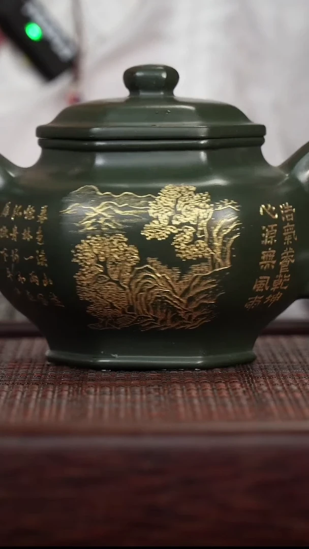 【闪购商品】紫砂茶壶绿泥 六方 掇只 紫砂