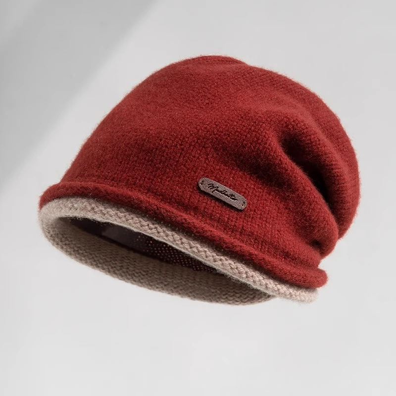 疯帽子 冬季慵懒风羊毛堆堆帽韩版潮流毛线帽女保暖包头帽新