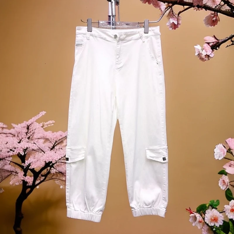 3300（独版）时尚简约休闲百搭潮流宽松显瘦设计束脚直筒休闲裤7874