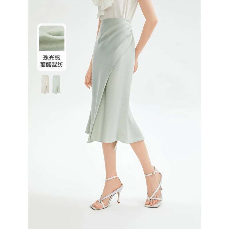 【Basic衣橱】朗姿法式解构半裙包臀裙显瘦半身裙女设计感夏裙子