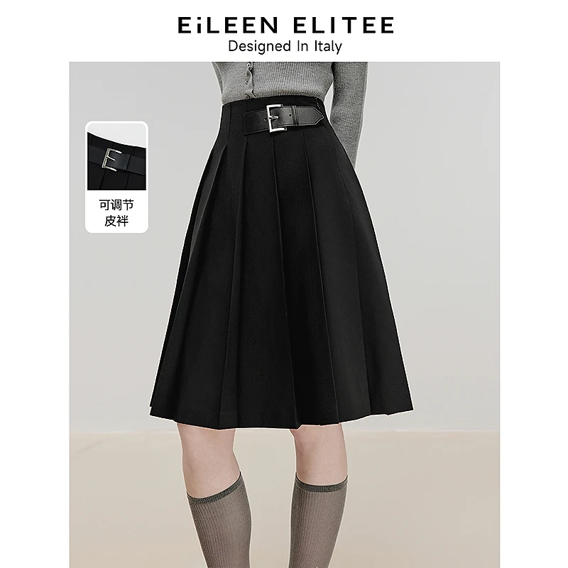 朗姿欧洲EiLEEN ELITEE法式高级感a字显瘦通勤半身裙2024冬季新款