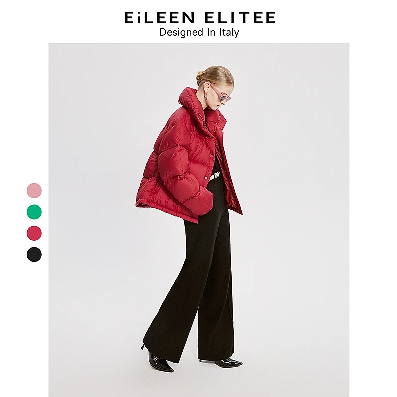 朗姿欧洲EiLEEN ELITEE白鹅绒高级感棉袄羽绒服外套女设计感冬季