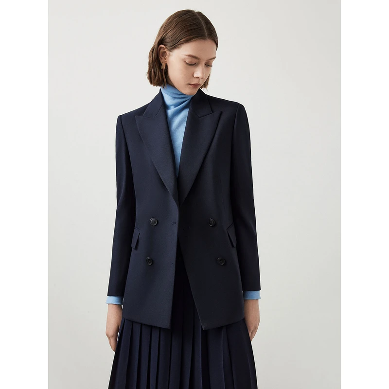 朗姿职场正装气质高级感西服女2024年秋冬新款西装外套设计感