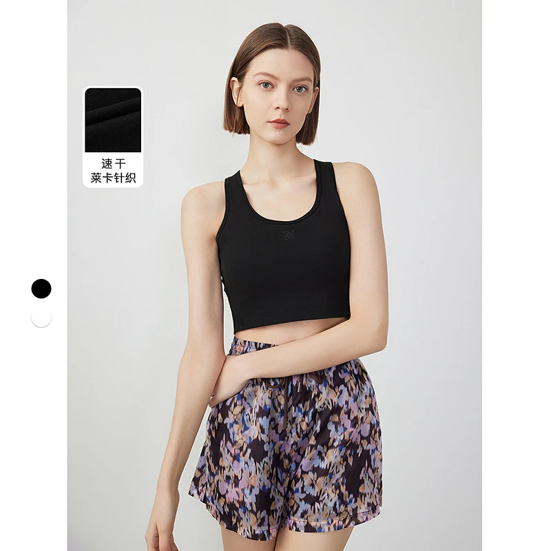 【风感波粒】朗姿打底无袖贴身上衣女2024春针织带胸垫运动背心吊带