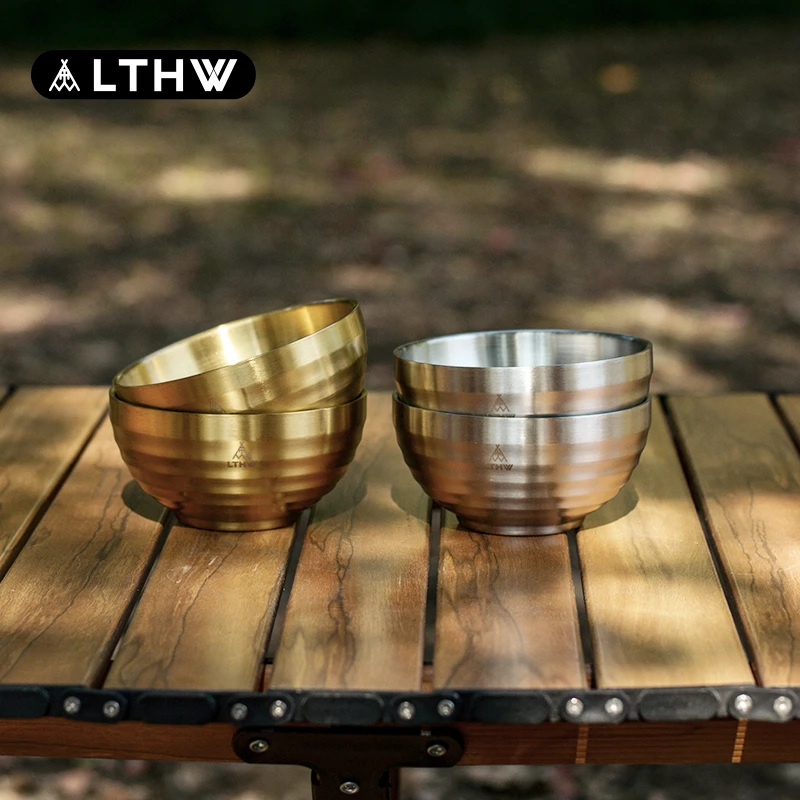 LTHW旅腾 餐具户外便携露营餐碗不锈钢碗304坚固耐用双层家用饭碗