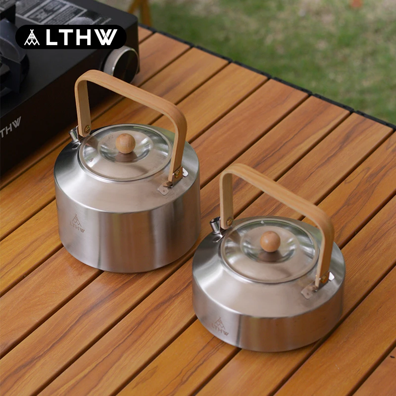 LTHW旅腾清沐户外木柄把手烧水壶泡茶露营便携煮水茶壶野营水具