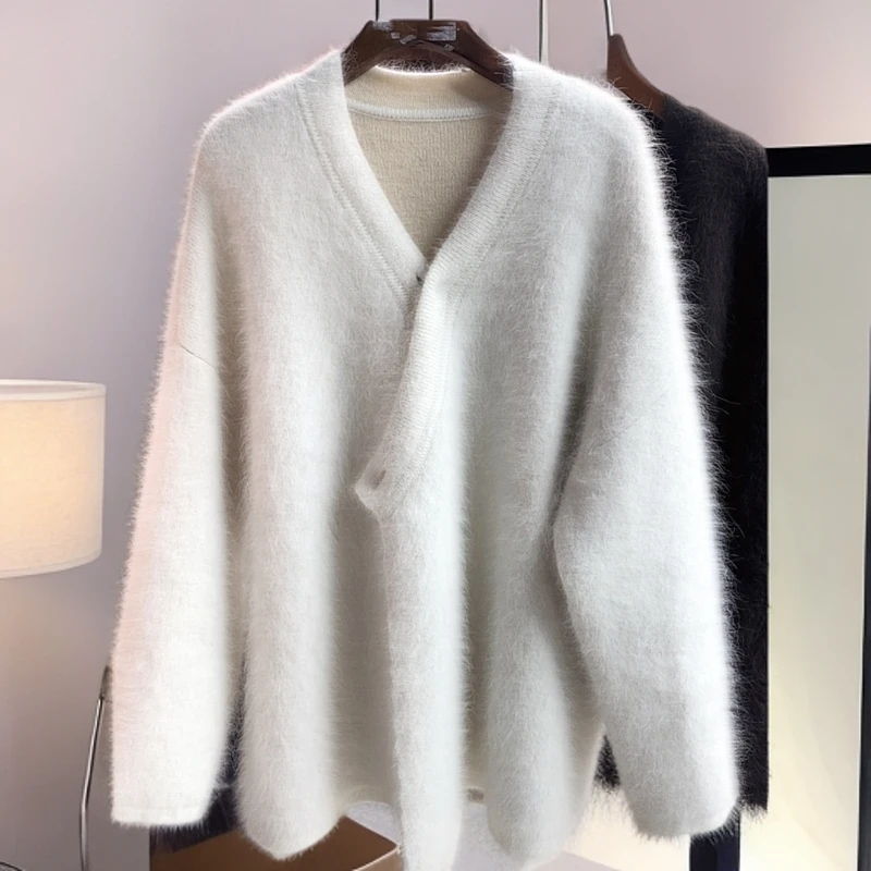 浣熊长绒一粒扣中长款加厚外套