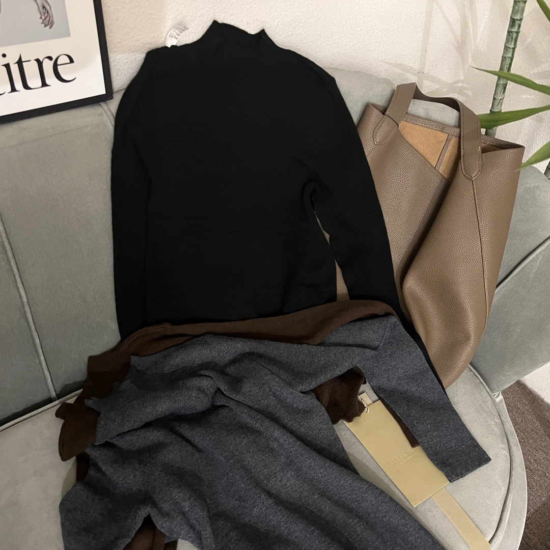经典百搭针织高领打底衫简约时尚秋季毛衣