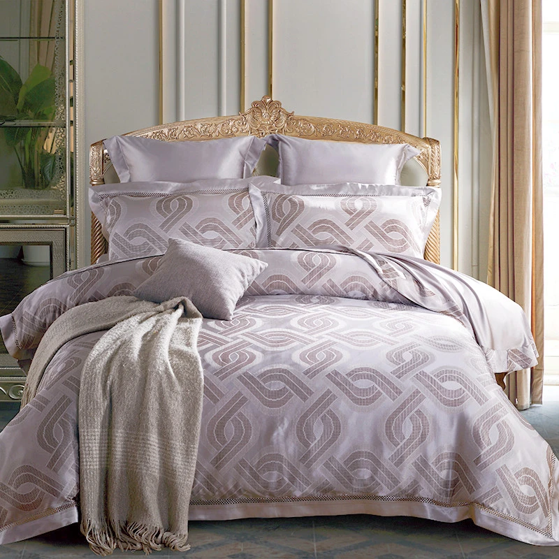 水星家纺 亮丝大提花轻奢莫代尔四件套  经典北欧风