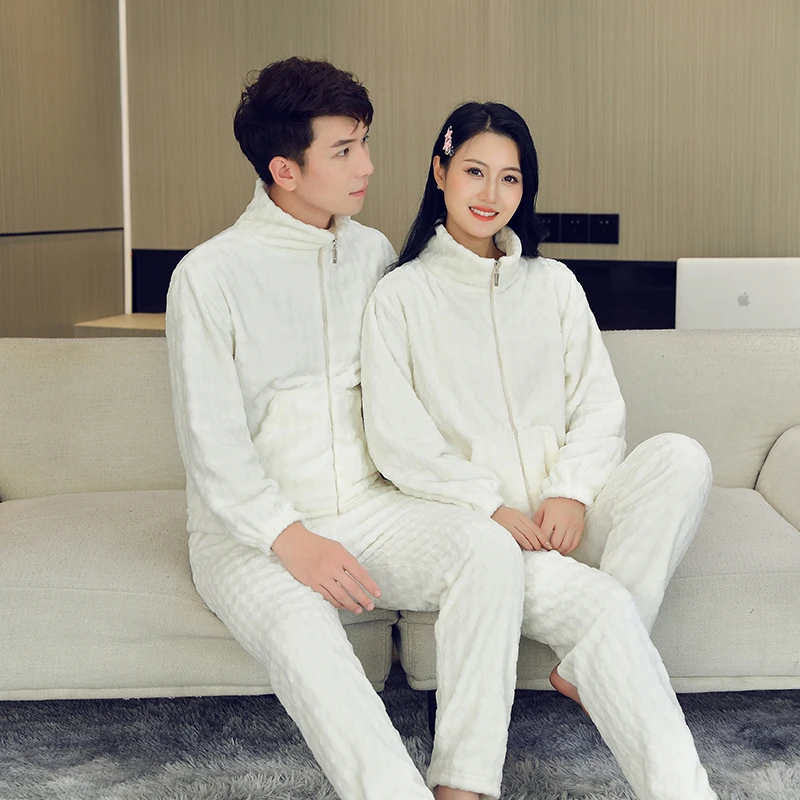 2023新款爆款拉链款睡衣舒适时尚保男女同款休闲加绒保暖秋冬季