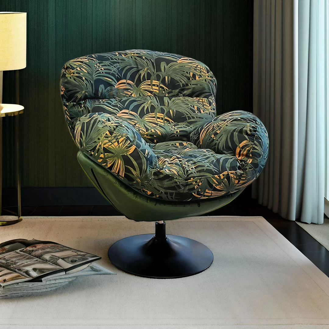 简约美式懒人沙发轻奢创意家用久坐不累舒适座椅单人休闲蛋壳沙发