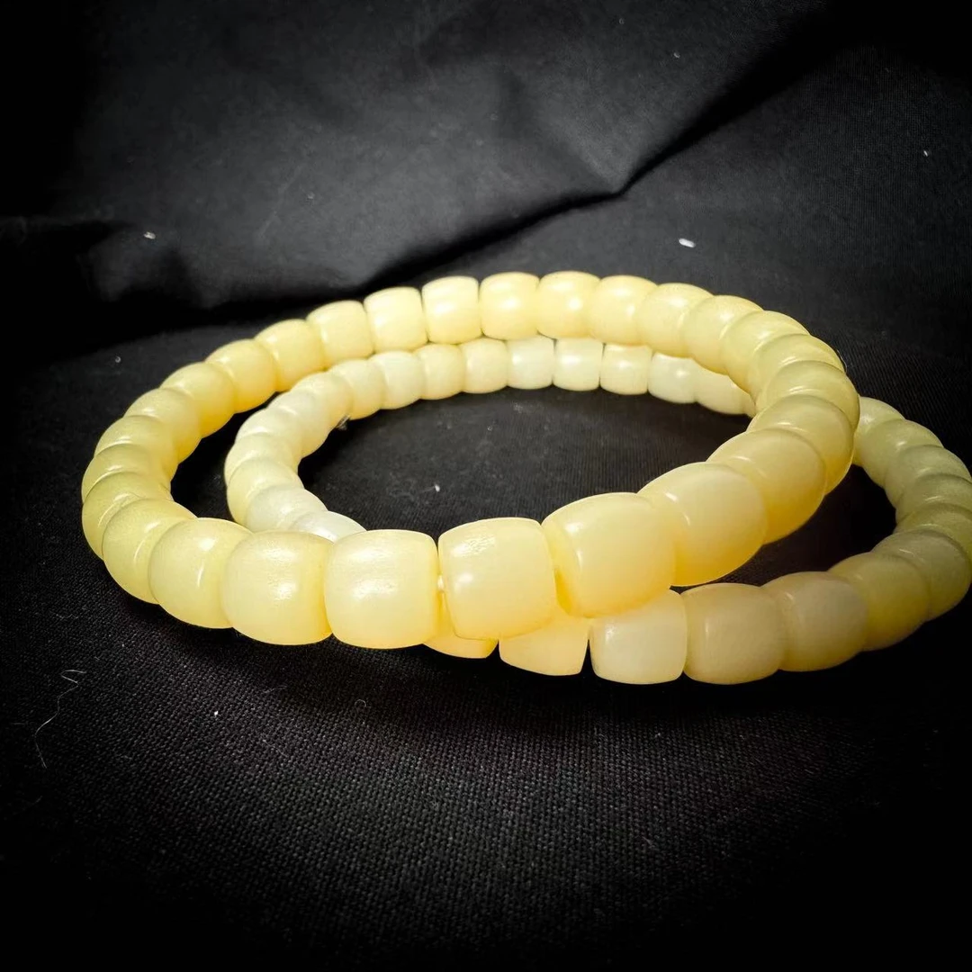 非金属羽毛手链 老白/透料驼手串单圈（少棕）