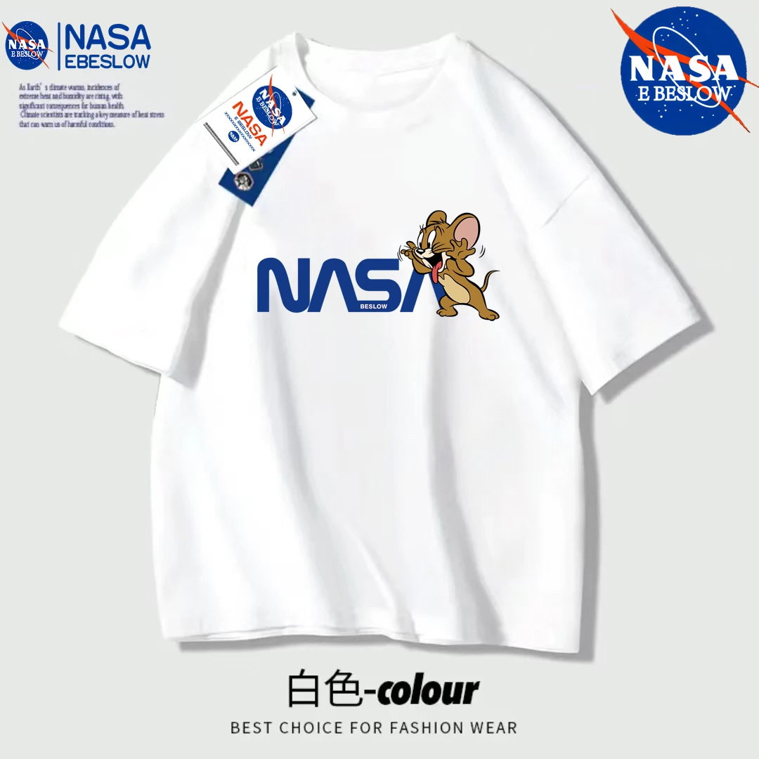【反季清仓】NASA潮牌印花男女同款百搭夏季休闲男女士T恤时尚半
