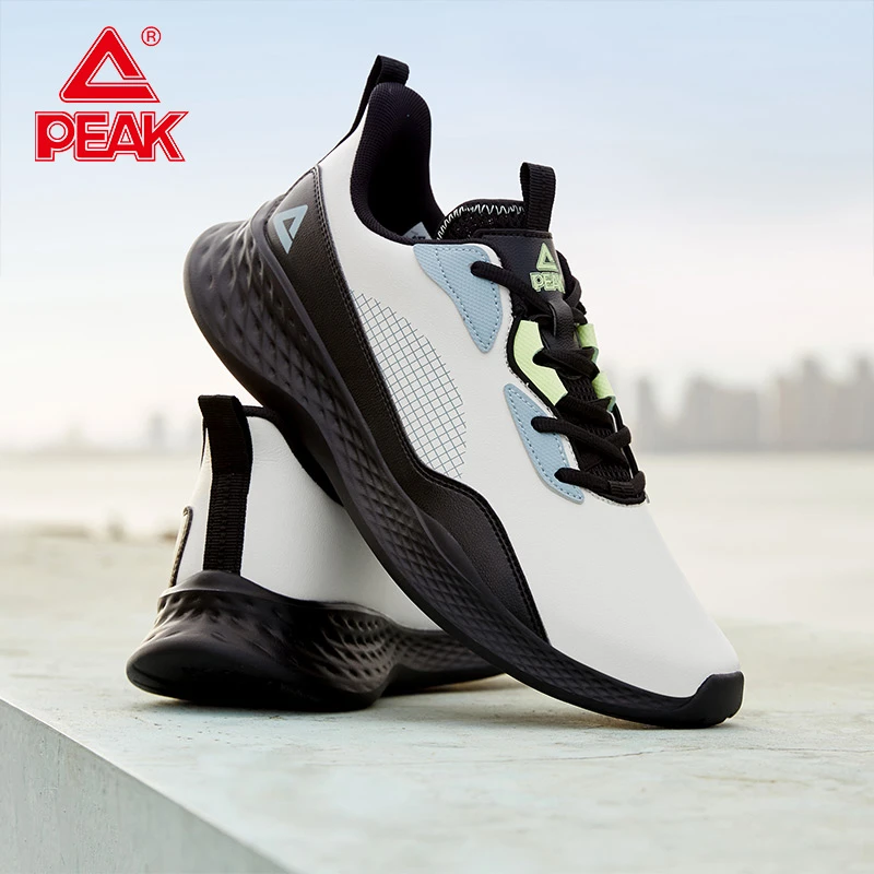 匹克轻逸运动鞋轻软革面轻便防水百搭简约风春款男士运动休闲跑鞋