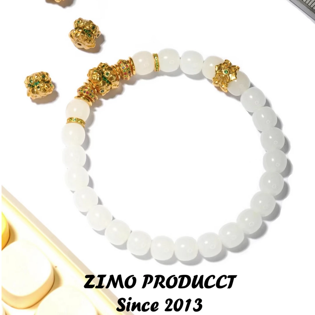 【子墨出品】黄金足金木菩提隔珠顶珠腰珠文玩菩提手串珠文玩金配饰