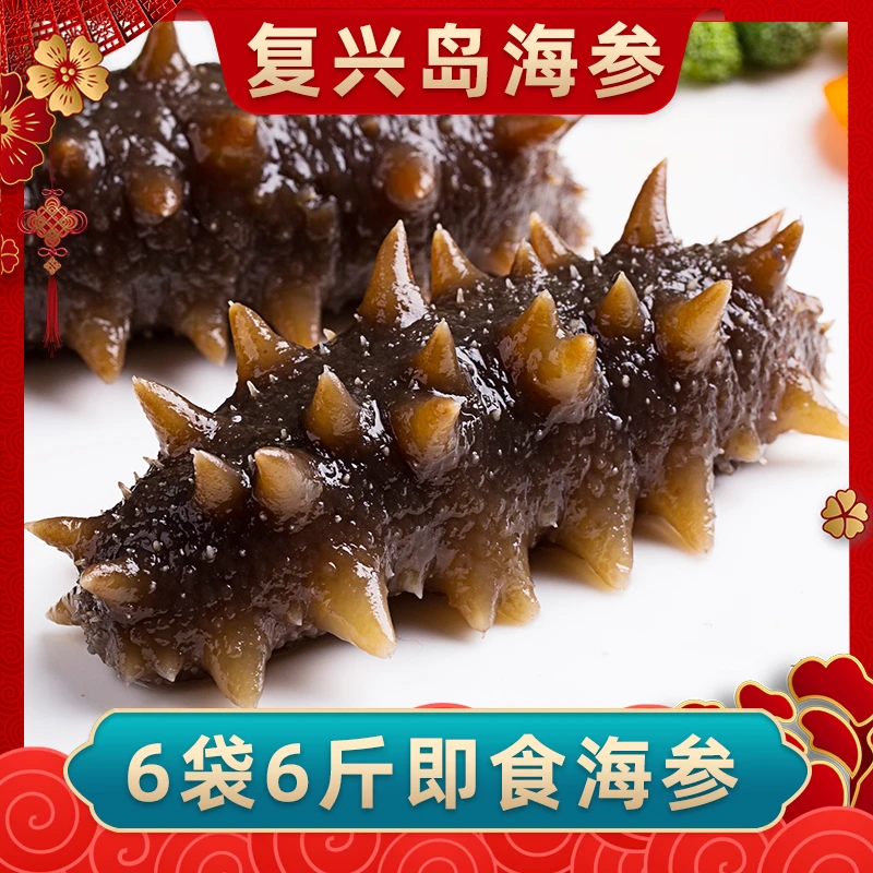 【即食海参】复兴岛8-10头/斤×6斤鲜蒸即食海参大连厂家直发