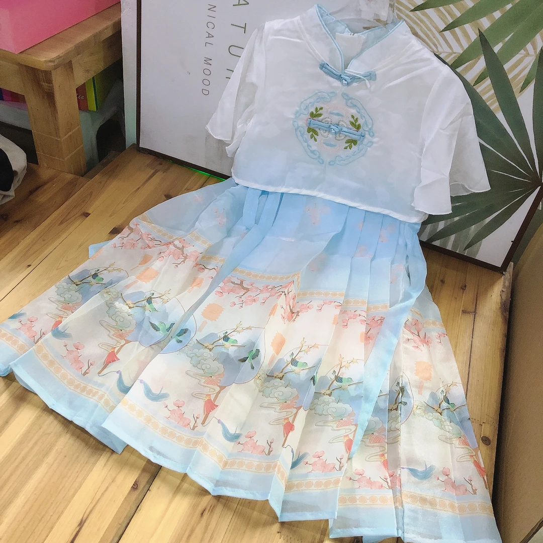 F252儿童国风盘扣连衣裙806