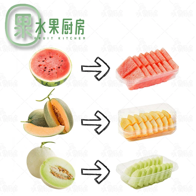 【瓜瓜队开大会】西瓜切300g+哈密瓜300g+甜瓜切300g