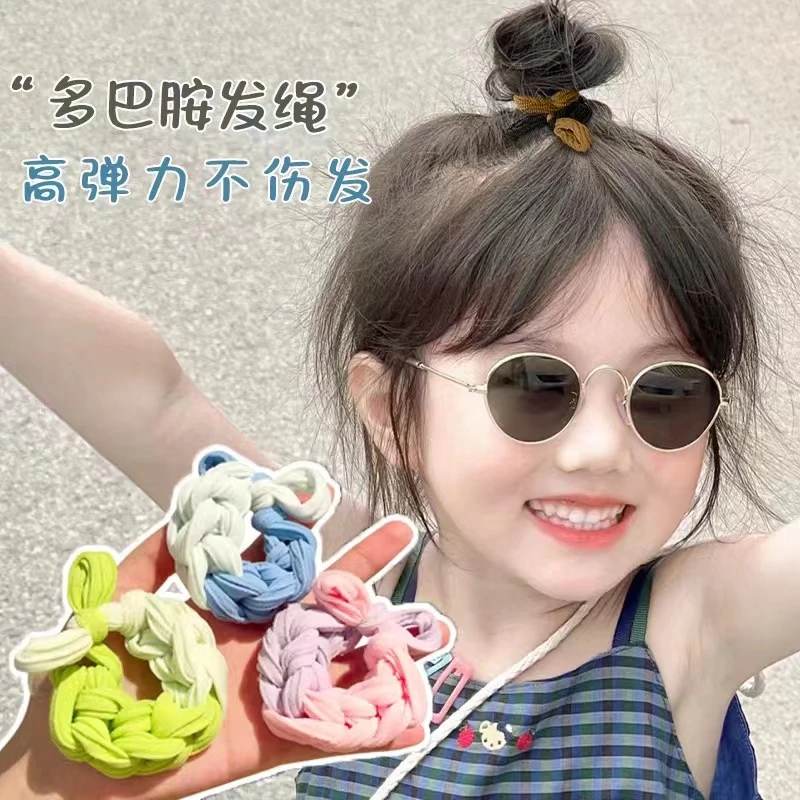 多巴胺韩版编织蝴蝶结发圈头绳扎马尾加粗发绳发饰简约高弹力发圈