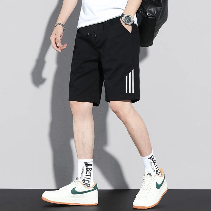 短裤男夏季新品宽松休闲五分裤冰丝速干中裤运动透气大裤衩大裤头